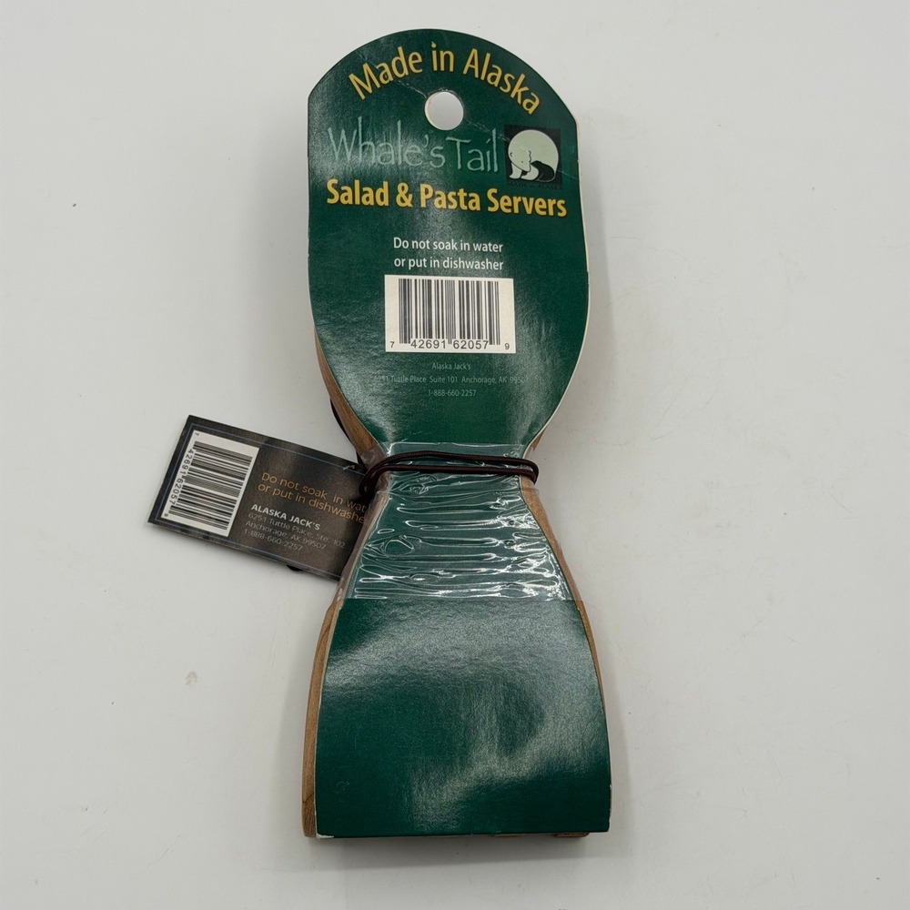 Alaska Jack's Whale's Tail Wooden Salad and Pasta Servers Made in Alaska NEW - Picture 5 of 5